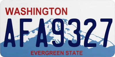 WA license plate AFA9327