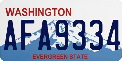 WA license plate AFA9334