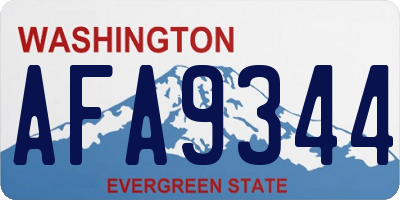 WA license plate AFA9344