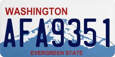 WA license plate AFA9351