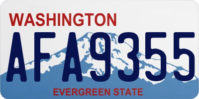 WA license plate AFA9355