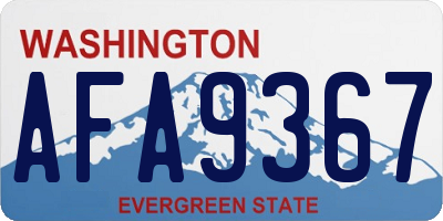 WA license plate AFA9367