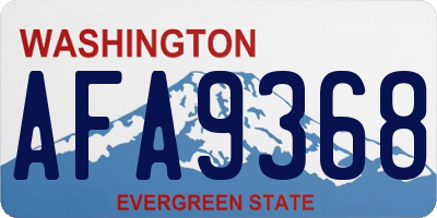WA license plate AFA9368