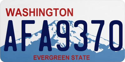 WA license plate AFA9370