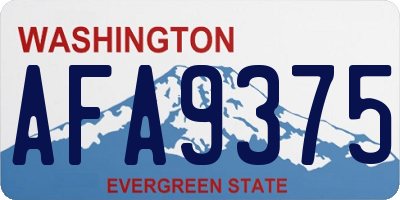 WA license plate AFA9375