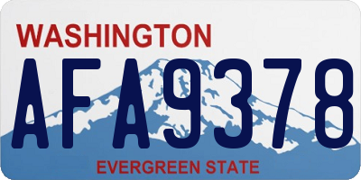 WA license plate AFA9378