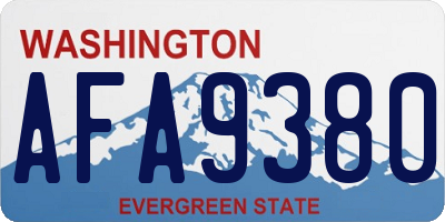 WA license plate AFA9380