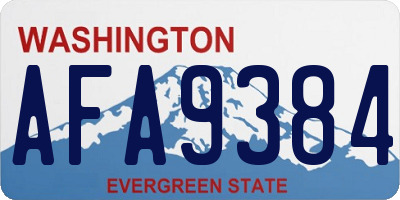 WA license plate AFA9384