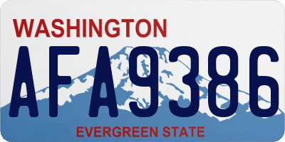 WA license plate AFA9386