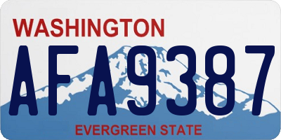 WA license plate AFA9387