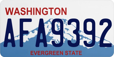WA license plate AFA9392
