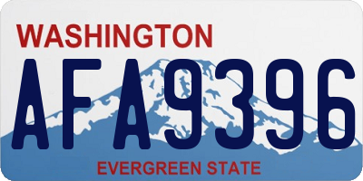 WA license plate AFA9396