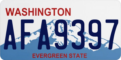 WA license plate AFA9397