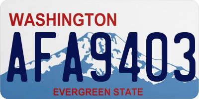 WA license plate AFA9403