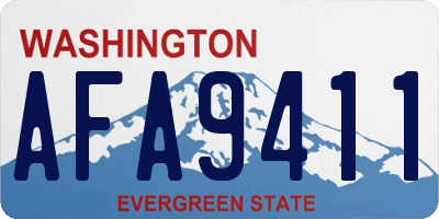 WA license plate AFA9411