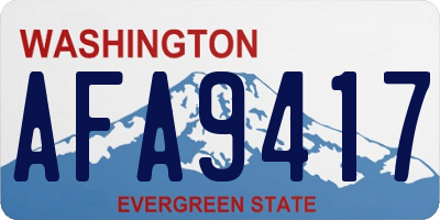 WA license plate AFA9417