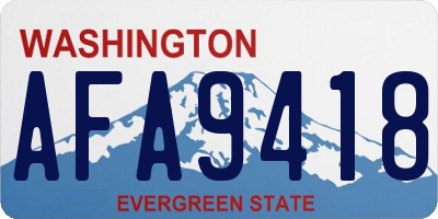 WA license plate AFA9418