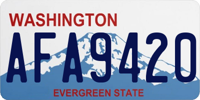 WA license plate AFA9420