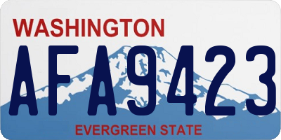WA license plate AFA9423
