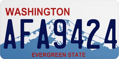 WA license plate AFA9424