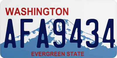 WA license plate AFA9434