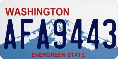 WA license plate AFA9443