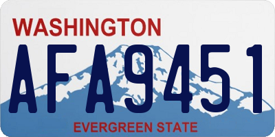 WA license plate AFA9451