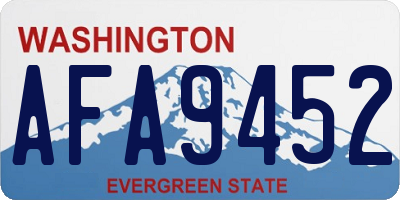 WA license plate AFA9452