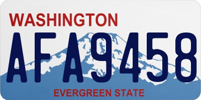 WA license plate AFA9458