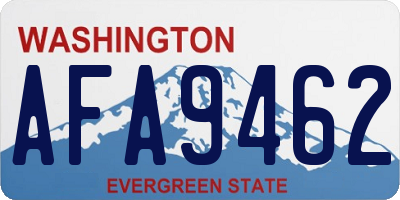 WA license plate AFA9462