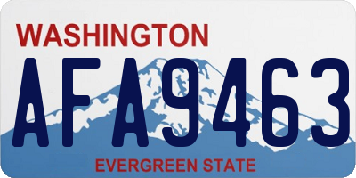 WA license plate AFA9463