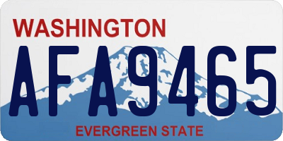 WA license plate AFA9465