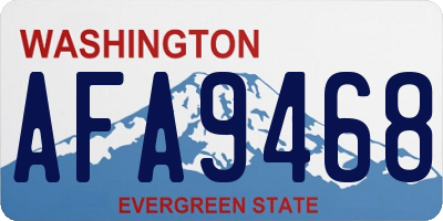 WA license plate AFA9468