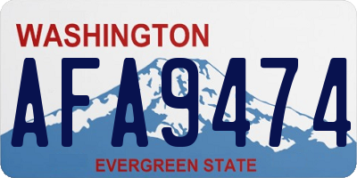 WA license plate AFA9474