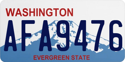 WA license plate AFA9476