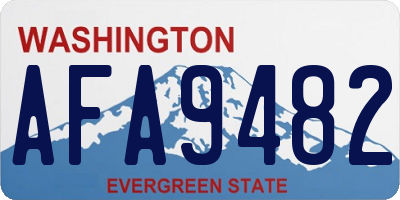 WA license plate AFA9482