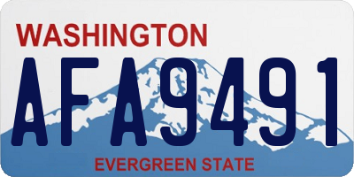 WA license plate AFA9491