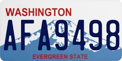 WA license plate AFA9498