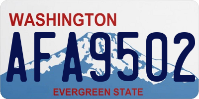WA license plate AFA9502