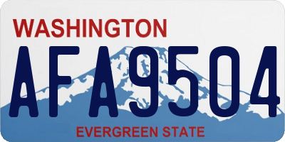 WA license plate AFA9504