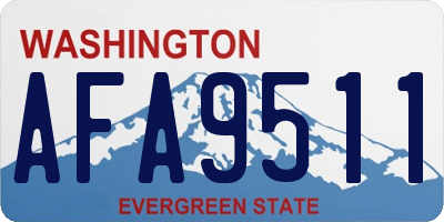 WA license plate AFA9511