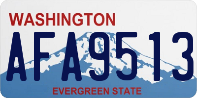 WA license plate AFA9513