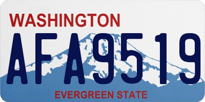 WA license plate AFA9519