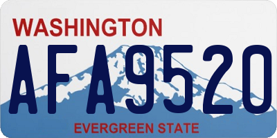 WA license plate AFA9520
