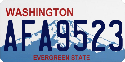 WA license plate AFA9523