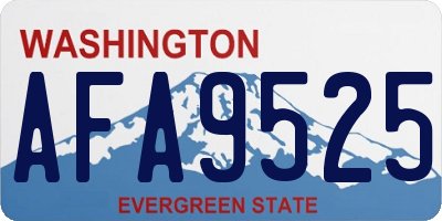 WA license plate AFA9525