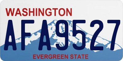 WA license plate AFA9527