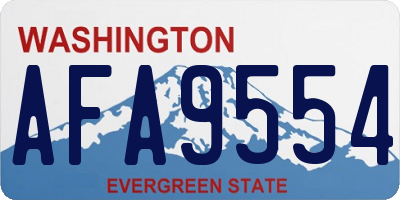 WA license plate AFA9554
