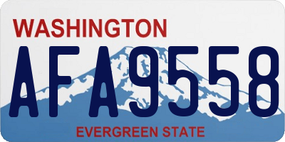 WA license plate AFA9558