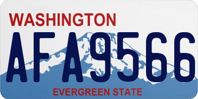 WA license plate AFA9566